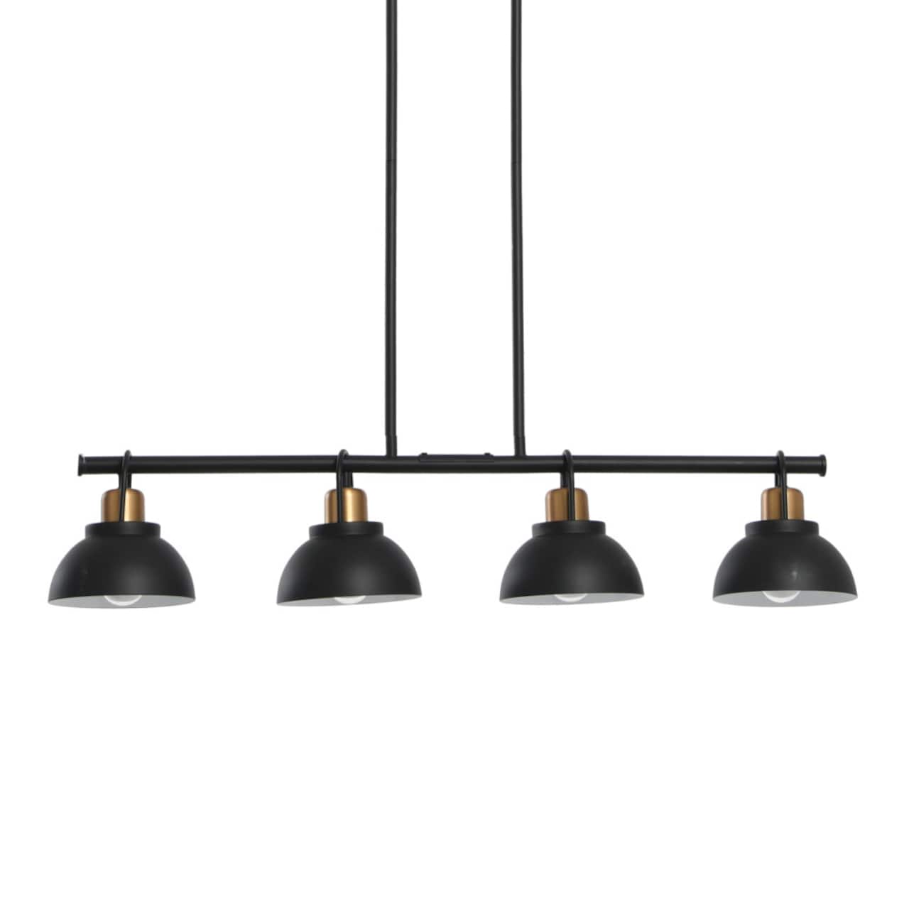 Hello Honey® Robert Stevenson Lighting Walsh Metal 4-Light Linear Chandelier with Shades